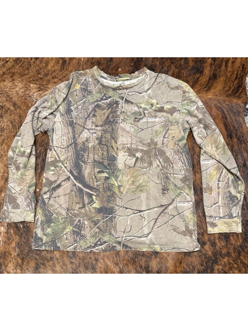 RedHead Realtree Camo Long Sleeve Pocket T-Shirt Size L Vintage 80s